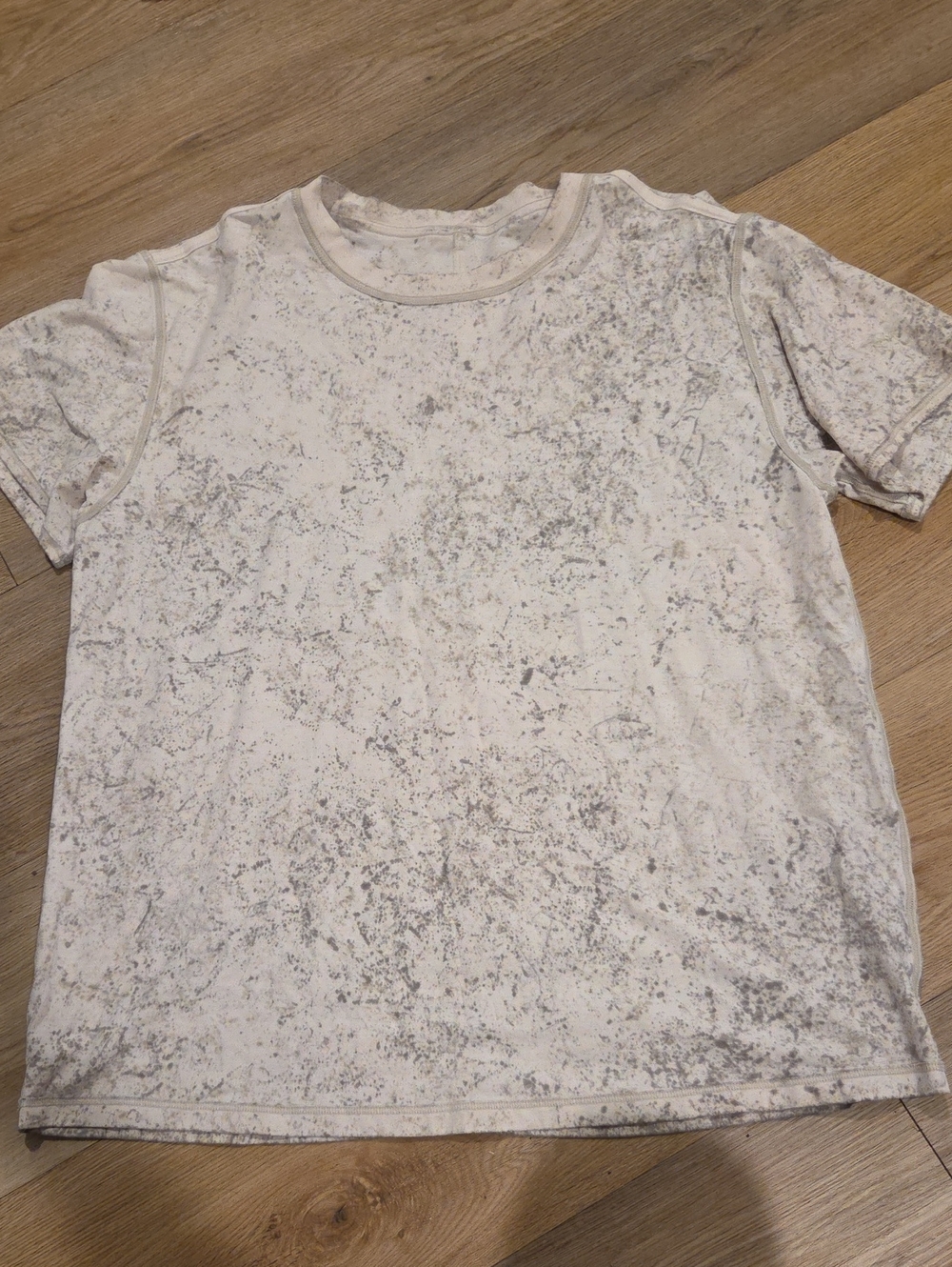lululemon athletica White Short Sleeve Tee with Gray Marble Print